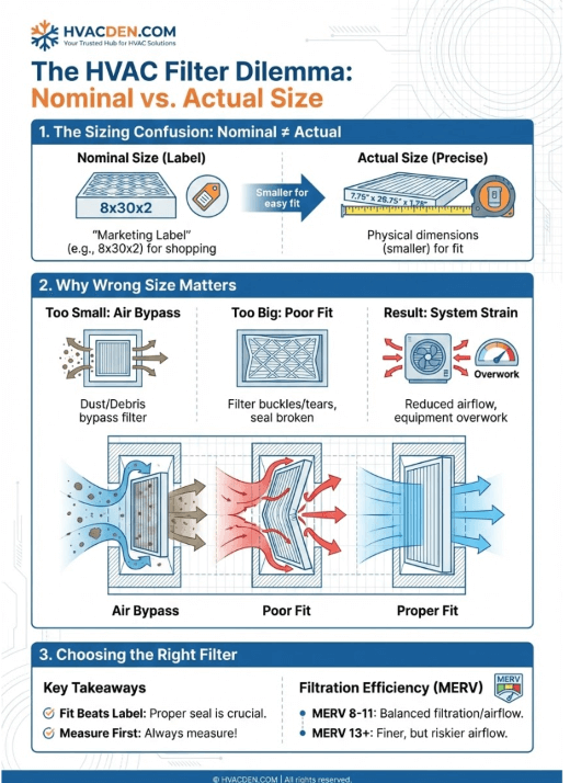 Is 8x30x2 an Actual Size or Nominal Size Air Filter? 2 is 8x30x2 an actual size or nominal size air filter 5
